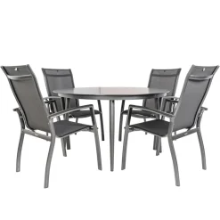 Bardani Verdi Legato ø 130 cm tuinset 5-delig antraciet< Tuinsets