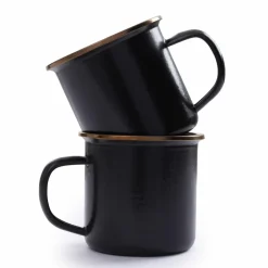 Glazen & Bekers-Barebones Emaille mok 473 ml charcoal 2-pack