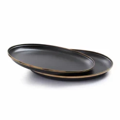 Barebones Emaille plat bord ø 280 mm charcoal 2-pack< Servies