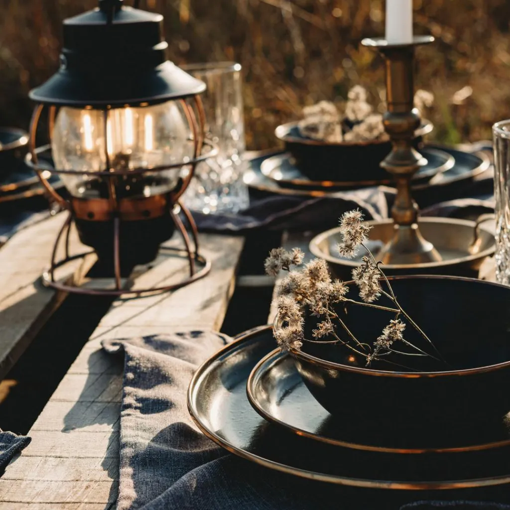 Barebones Emaille plat bord ø 280 mm charcoal 2-pack< Servies