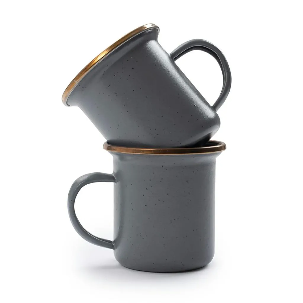 Glazen & Bekers-Barebones Espresso mok 148 ml slate grey 2-pack