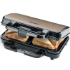 Keukenapparaten-Bestron ASM90XLSAT Sandwichmaker XL tosti ijzer satin