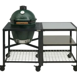 Kamado-Big Green Egg  Large houtskoolbarbecue met frame en uitbreidingsframe SS grid