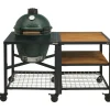 Kamado-Big Green Egg  Large houtskoolbarbecue met frame en uitbreidingsframe wood grid