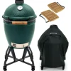 Kamado-Big Green Egg  Large houtskoolbarbecue met onderstel, zijtafels en hoes