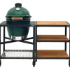 Kamado-Big Green Egg  Medium houtskoolbarbecue met frame en uitbreidingsframe wood