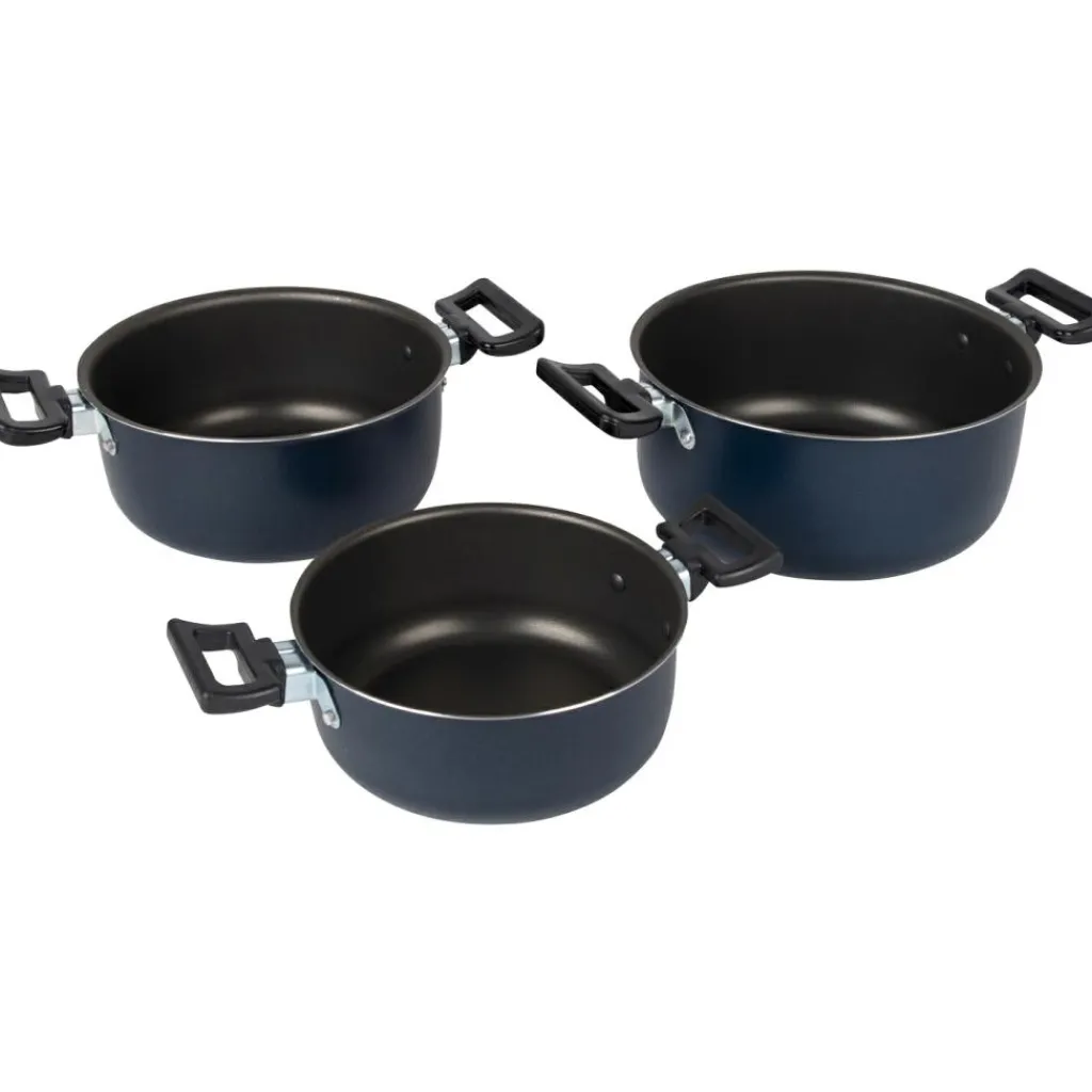 Bo-Camp Rondo pannenset 3-delig aluminium< Pannen