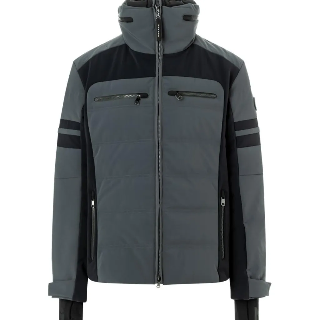 Ski Jassen|Wintersport-Bogner Minho softshell winterjas heren darkgrey black