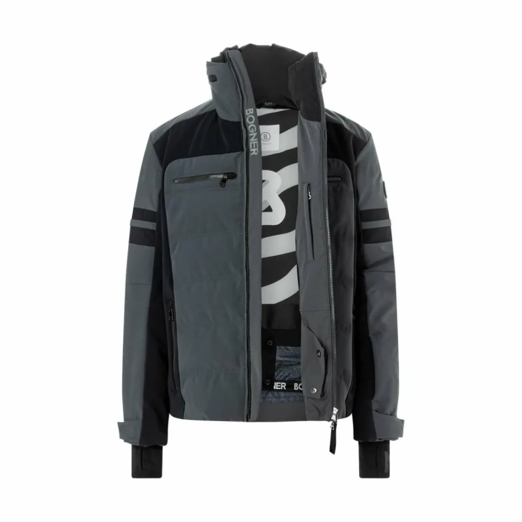 Ski Jassen|Wintersport-Bogner Minho softshell winterjas heren darkgrey black