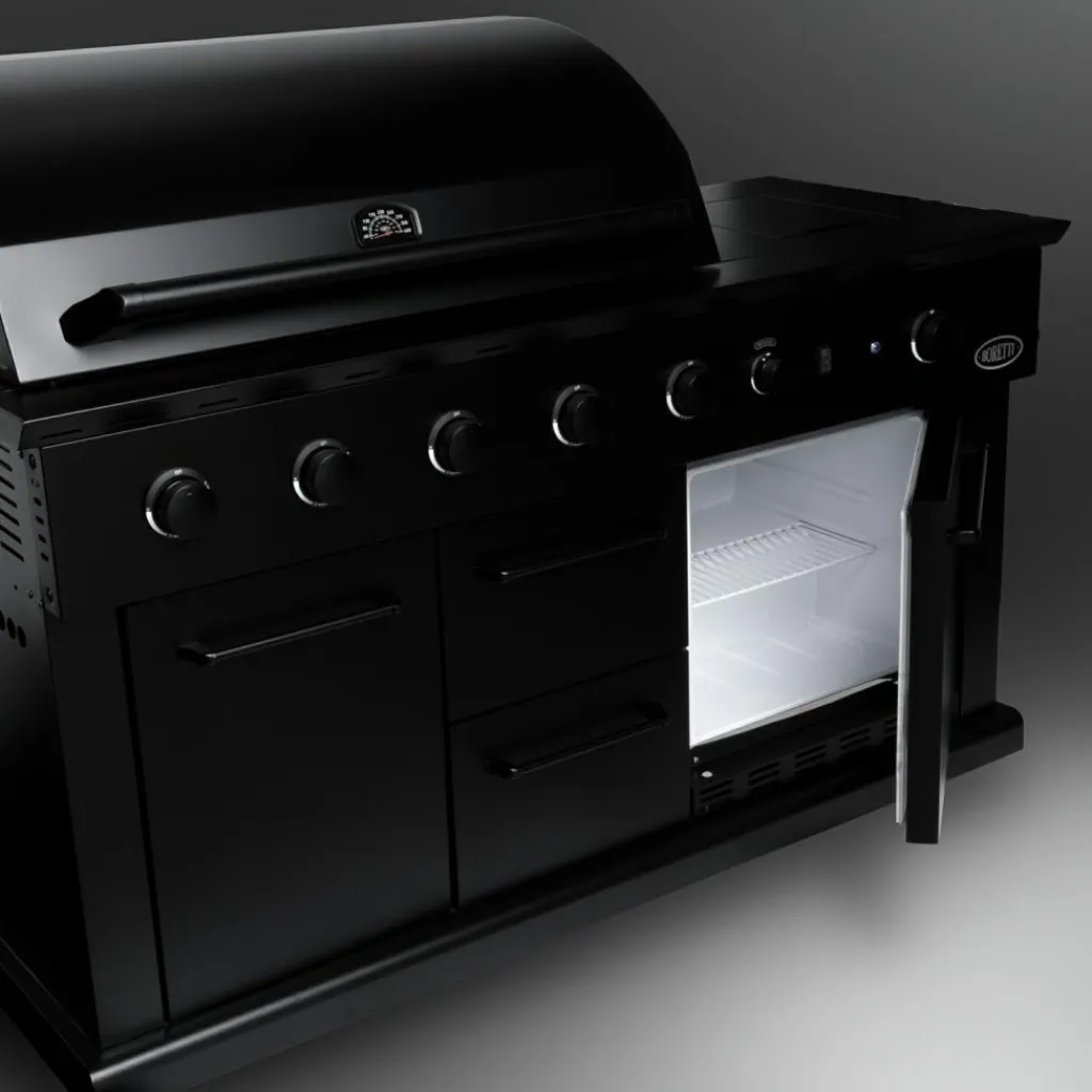 Gas Bbq & Buitenkeukens-Boretti Luciano buitenkeuken black inclusief koelkast