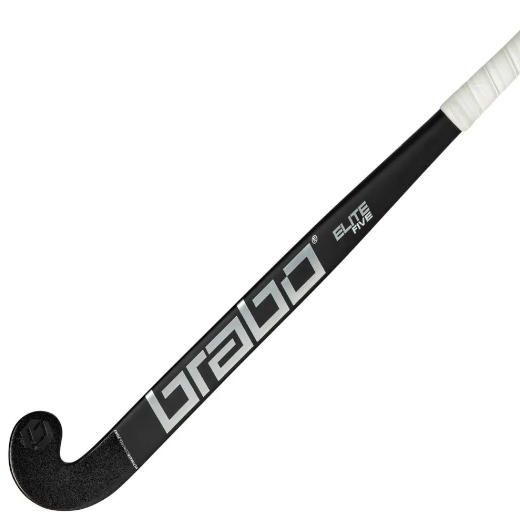 Brabo Elite 5 Carbon WTB Extreme Low Bow hockeystick black silver - 36,5 inch L< Hockeystick