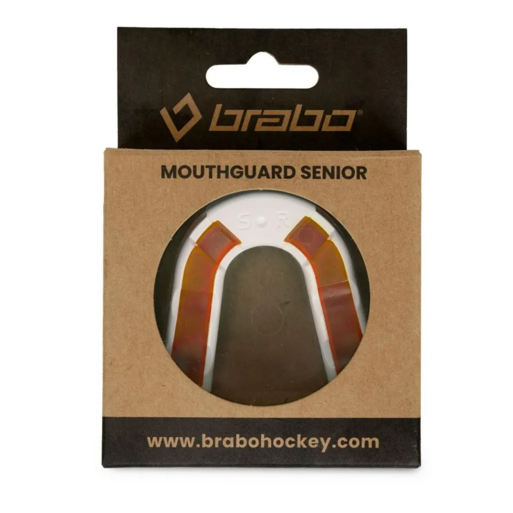 Brabo gebitsbeschermer trans orange white< Hockey Bescherming