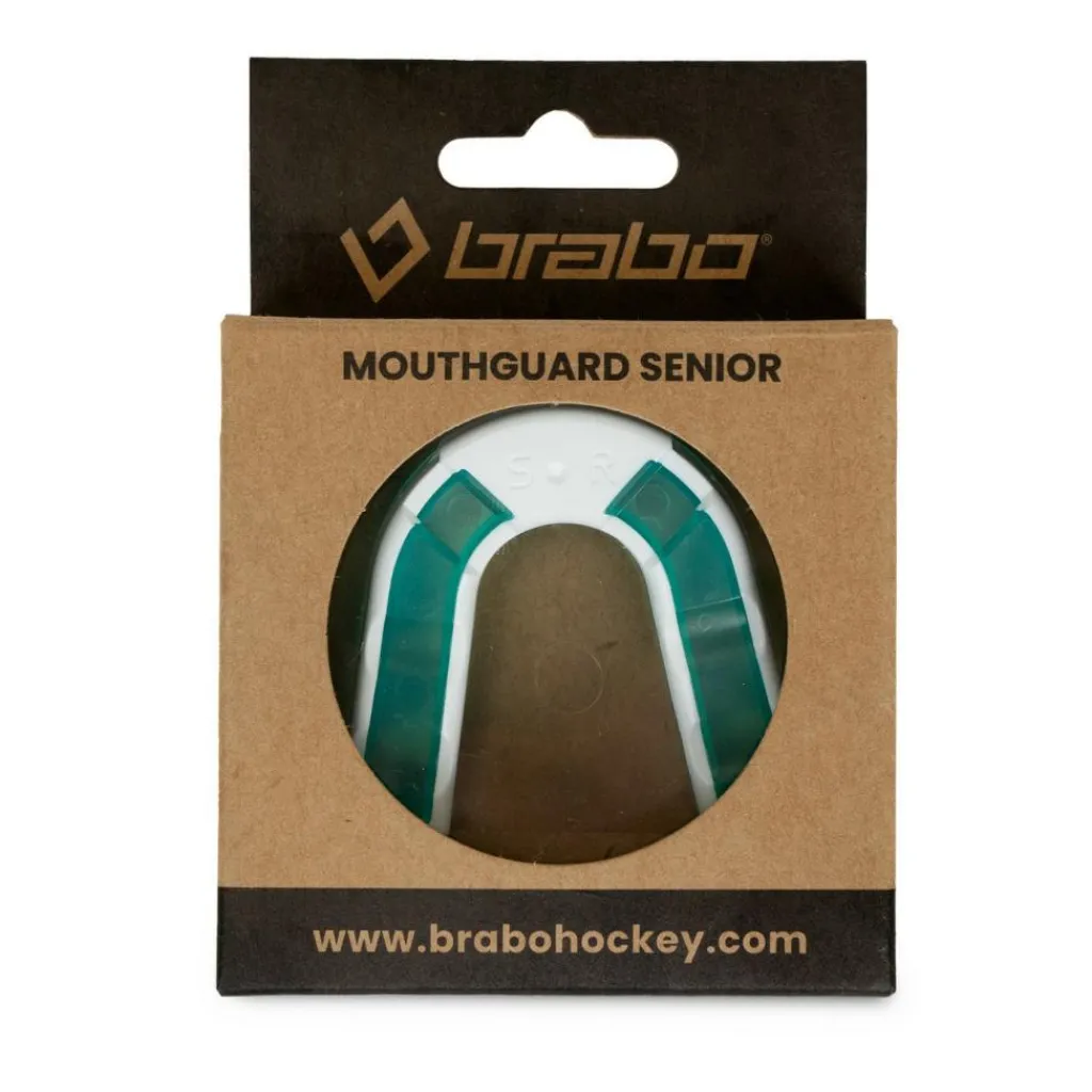 Brabo gebitsbeschermer trans mint white< Hockey Bescherming
