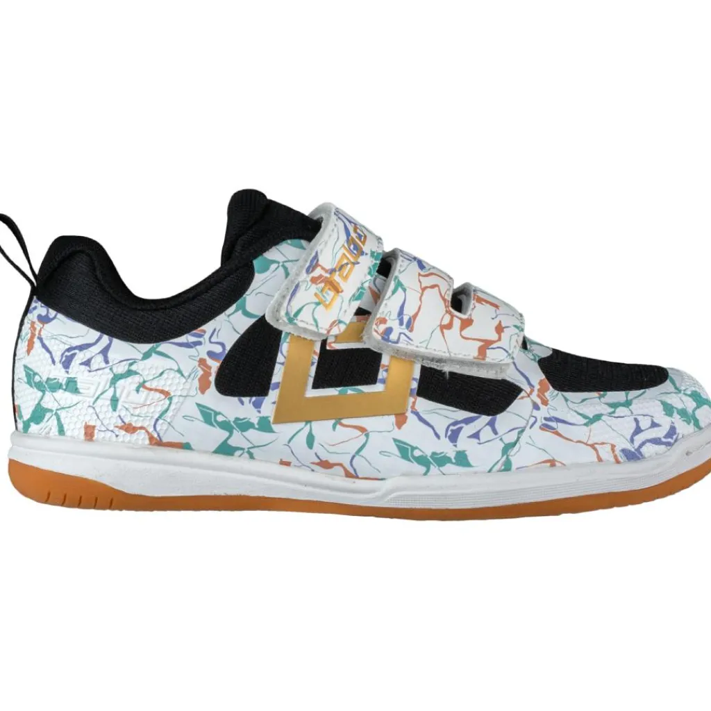 Hockeyschoenen-Brabo Indoor Velcro zaalhockeyschoenen junior marble black