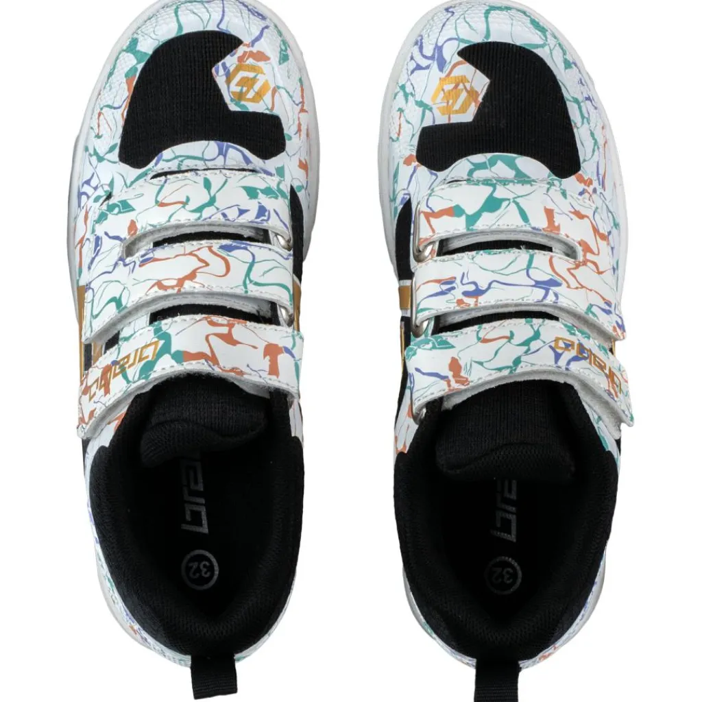 Hockeyschoenen-Brabo Indoor Velcro zaalhockeyschoenen junior marble black