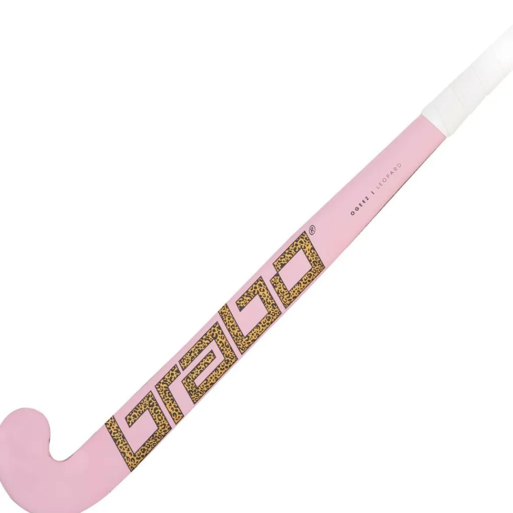 Hockeystick-Brabo IT Pure Studio Leopard Classic Curve hockeystick junior soft pink - 36,5 inch