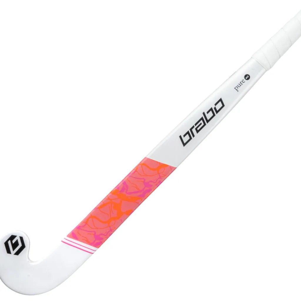 Brabo Pure 40 Pro Bow hockeystick white pink - 36,5 inch< Hockeystick