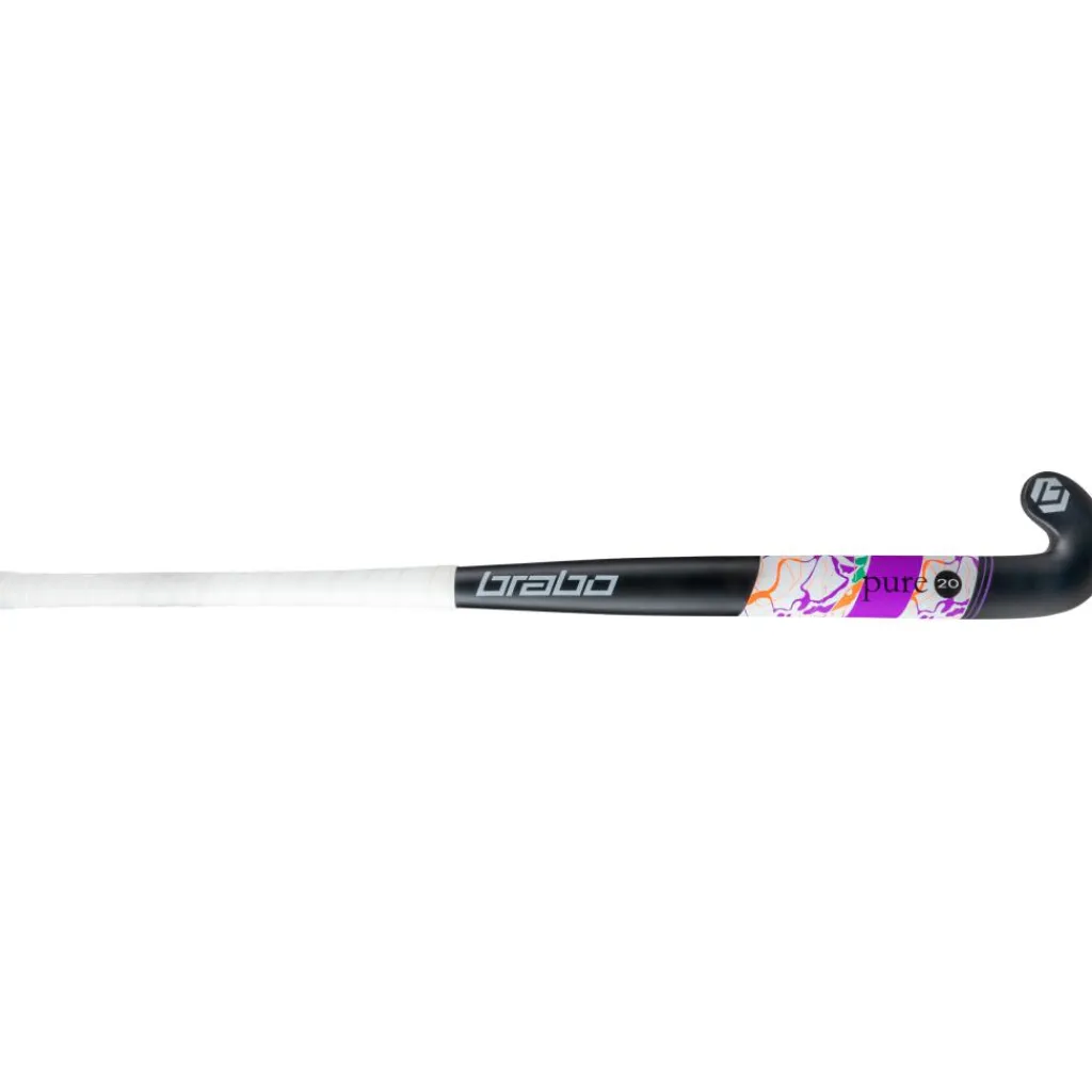 Brabo Pure 20 Pro Bow hockeystick black purple - 36,5 inch< Hockeystick