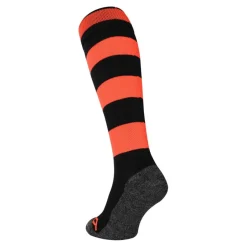 Hockeykleding-Brabo Rugby hockeysokken black neon orange