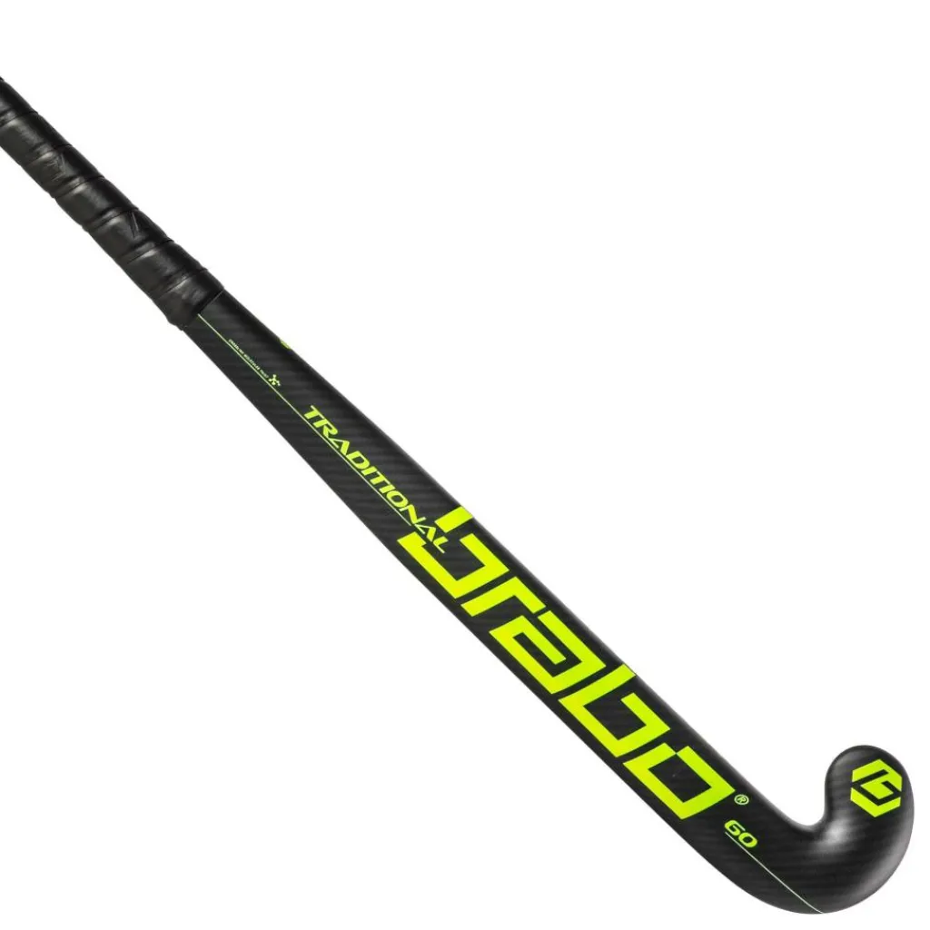 Brabo Traditional Carbon 60 Classic Curve hockeystick black neon green< Hockeystick