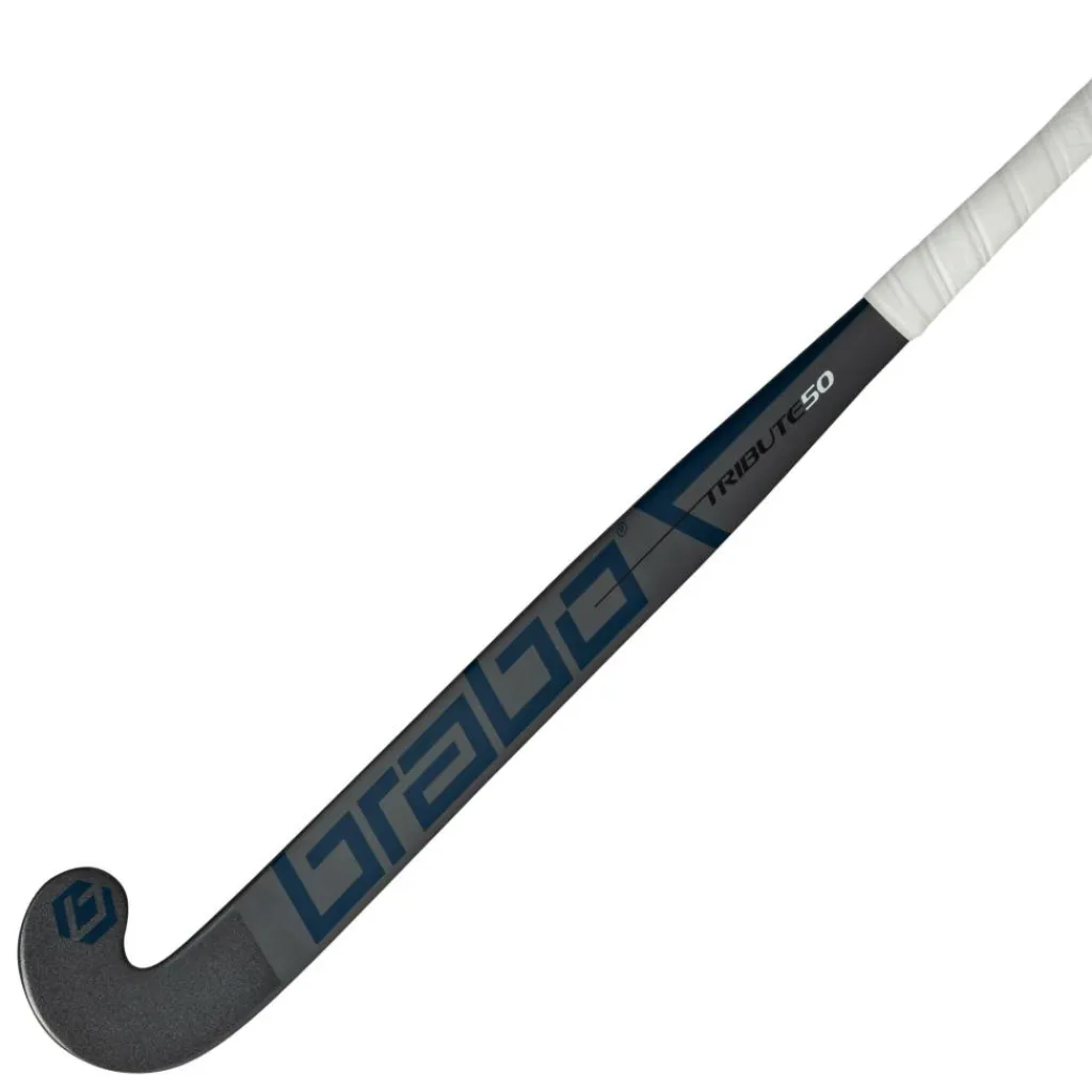 Brabo Tribute 50 Low Bow hockeystick grey navy - 36 inch< Hockeystick