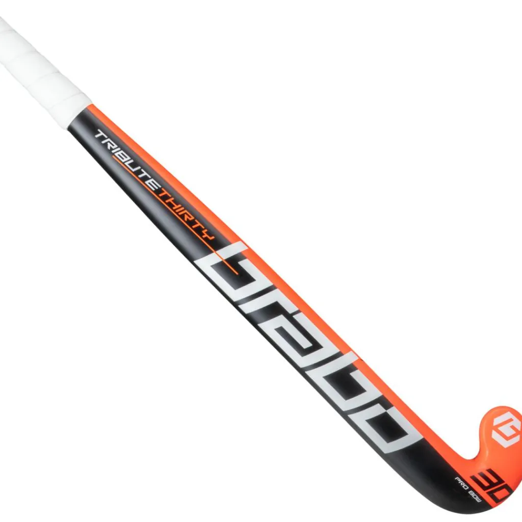 Brabo Tribute 30 Pro Bow hockeystick black orange - 36,5 inch< Hockeystick