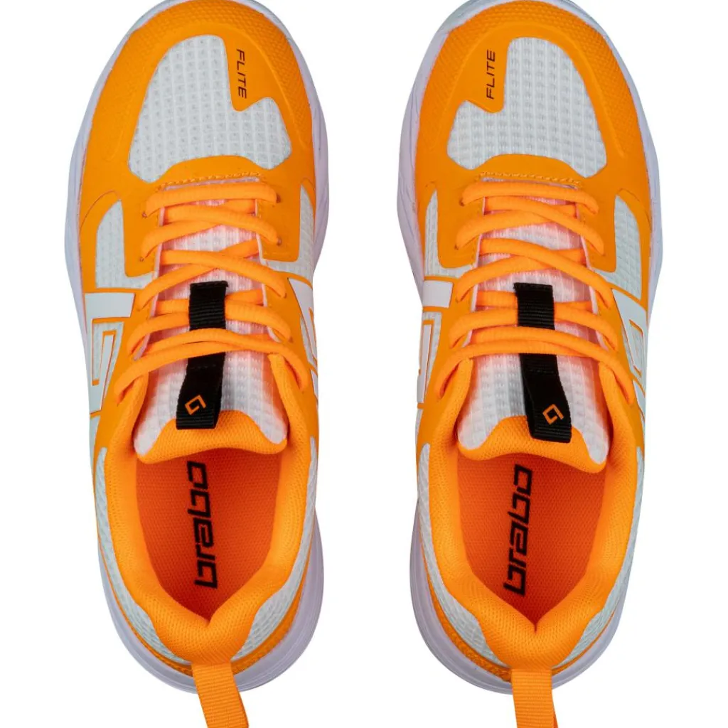 Brabo Tribute hockeyschoenen junior orange white inclusief slippers< Hockeyschoenen