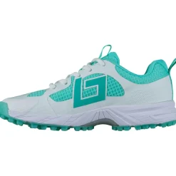 Brabo Tribute hockeyschoenen junior aqua white inclusief slippers< Hockeyschoenen