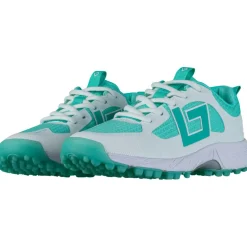 Brabo Tribute hockeyschoenen junior aqua white inclusief slippers< Hockeyschoenen