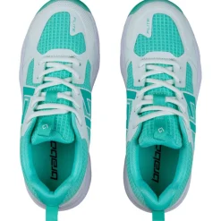 Brabo Tribute hockeyschoenen junior aqua white inclusief slippers< Hockeyschoenen