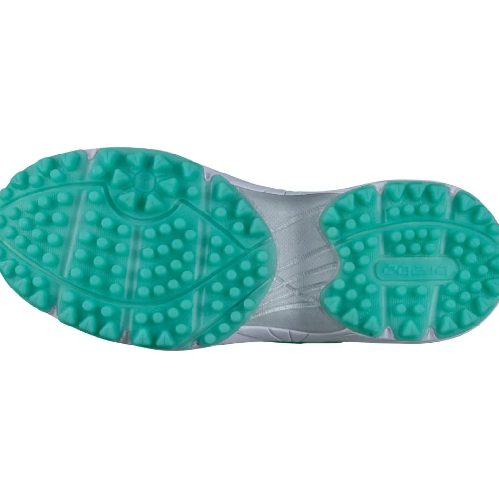 Brabo Tribute hockeyschoenen junior aqua white inclusief slippers< Hockeyschoenen