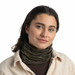 Sjaals|Wintersport-Buff Lightweight Merino col solid bark