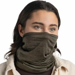 Sjaals|Wintersport-Buff Lightweight Merino col solid bark