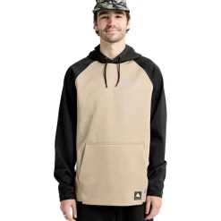 Ski Truien|Wintersport-Burton Crown hoodie heren summit taupe true black