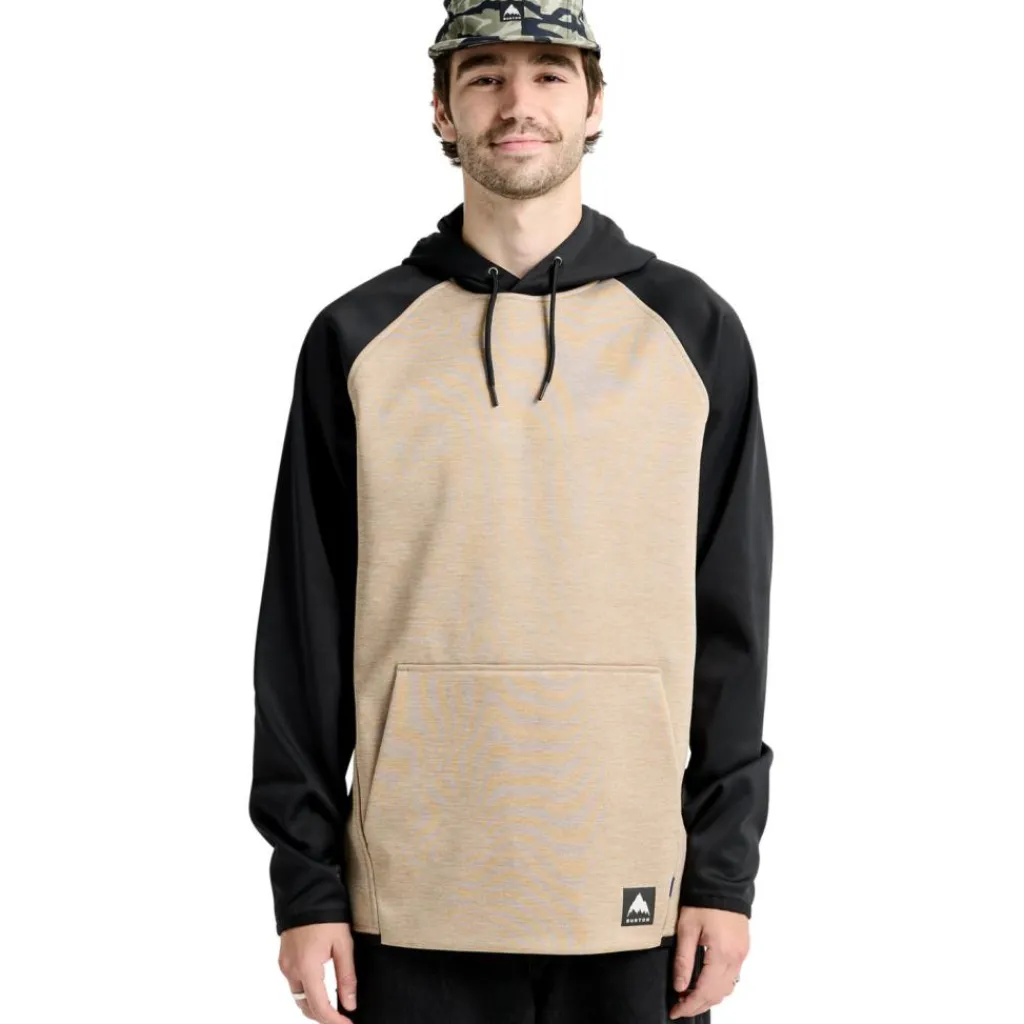 Ski Truien|Wintersport-Burton Crown hoodie heren summit taupe true black