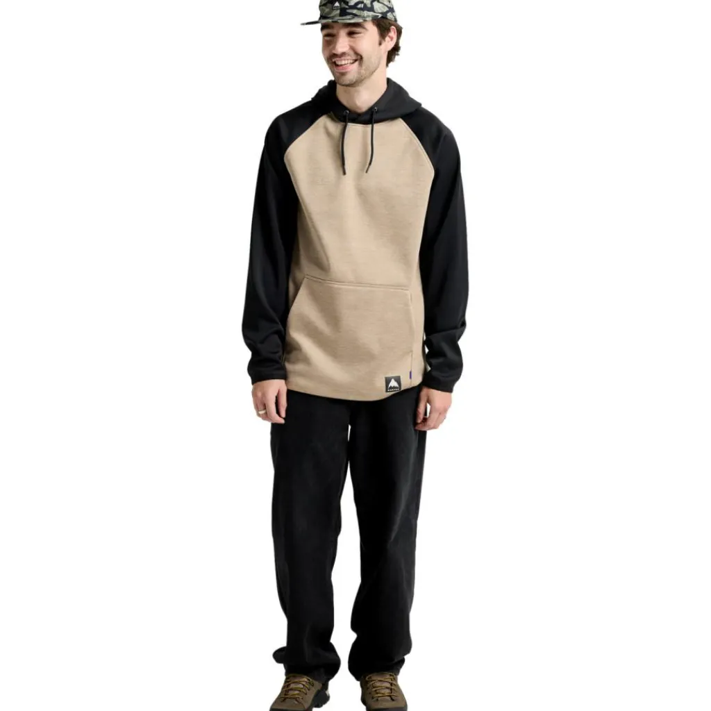 Ski Truien|Wintersport-Burton Crown hoodie heren summit taupe true black