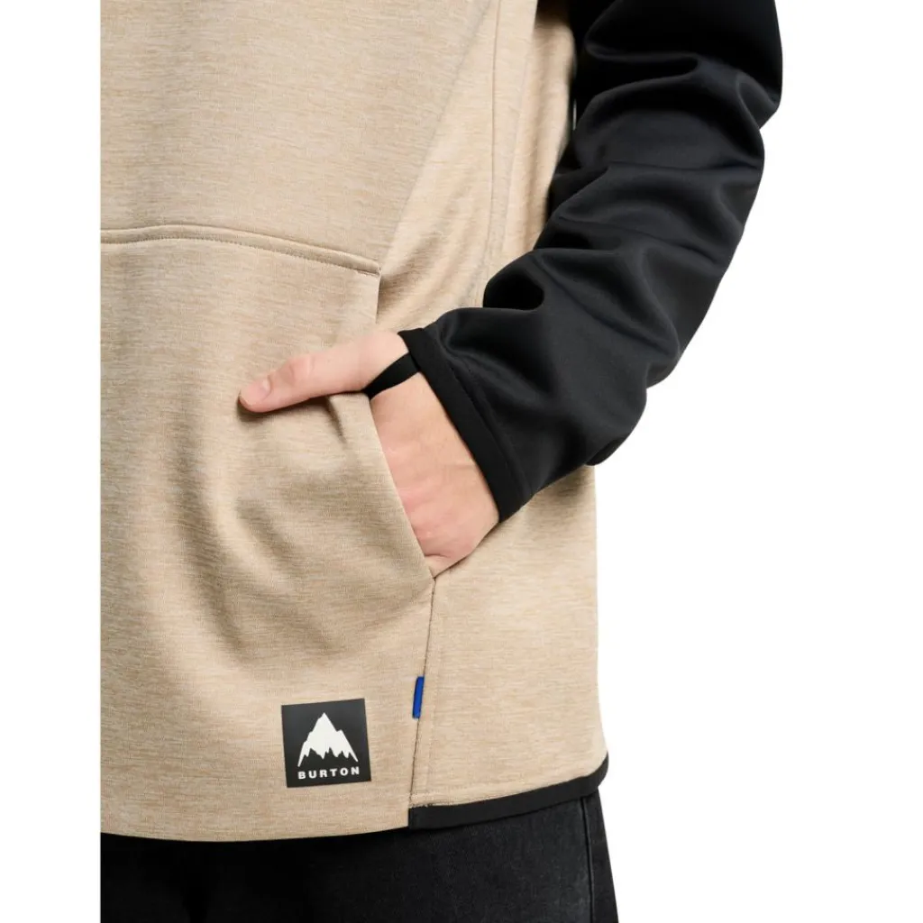 Ski Truien|Wintersport-Burton Crown hoodie heren summit taupe true black