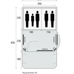 4-Persoons Tent|Tunneltenten-Cabanon Biscaya 370 All Season tunneltent beige