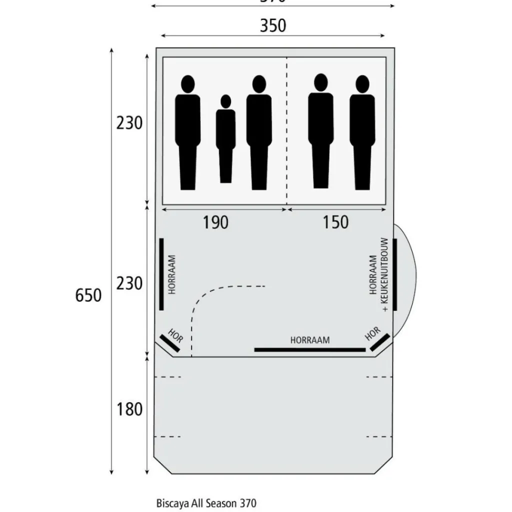4-Persoons Tent|Tunneltenten-Cabanon Biscaya 370 All Season tunneltent beige