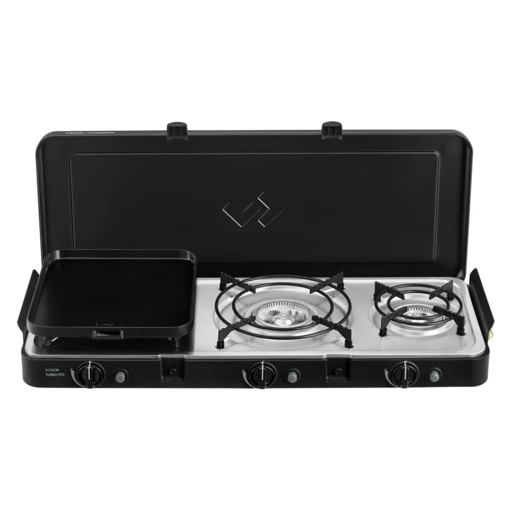 Cadac 3 Cook Turbo FFD Deluxe 3-pits kooktoestel< Gaskooktoestellen