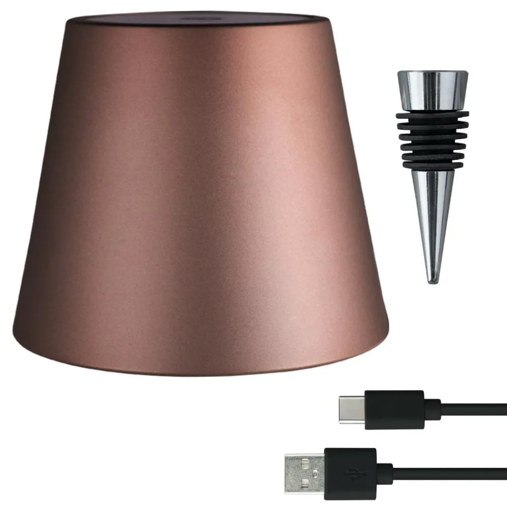 Verlichting|Verlichting Batterijen-Calex Flessenstop met verlichting bronze