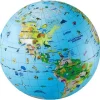 Caly Toys  Wereldkaart met dieren opblaasbare bal 50 cm< Buitenspelen & Spelletjes