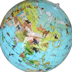 Buitenspelen & Spelletjes-Caly Toys Wereldkaart met dieren opblaasbare bal 30 cm