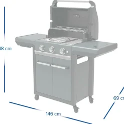 Campingaz 3 Series Premium S buitenkeuken black grey< Gas Bbq & Buitenkeukens