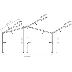 Voortent Onderdelen-Campking Ameland luifelframe L staal 25 / 22 mm
