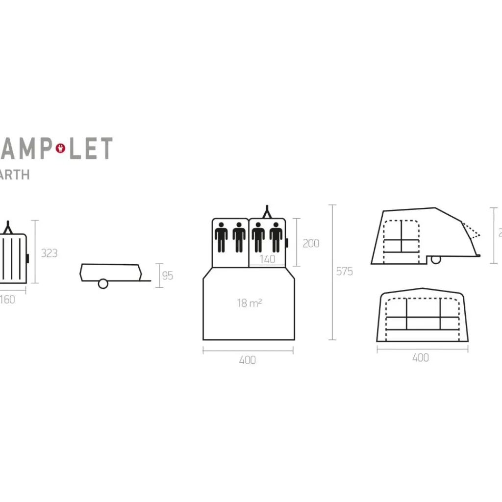 Nieuwe Vouwwagen-Camp-let Earth geremd vouwwagen 750 kg grey