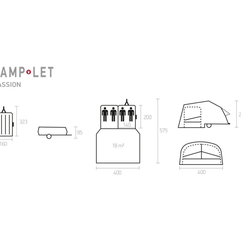 Camp-let Passion geremd vouwwagen 750 kg grey< Nieuwe Vouwwagen
