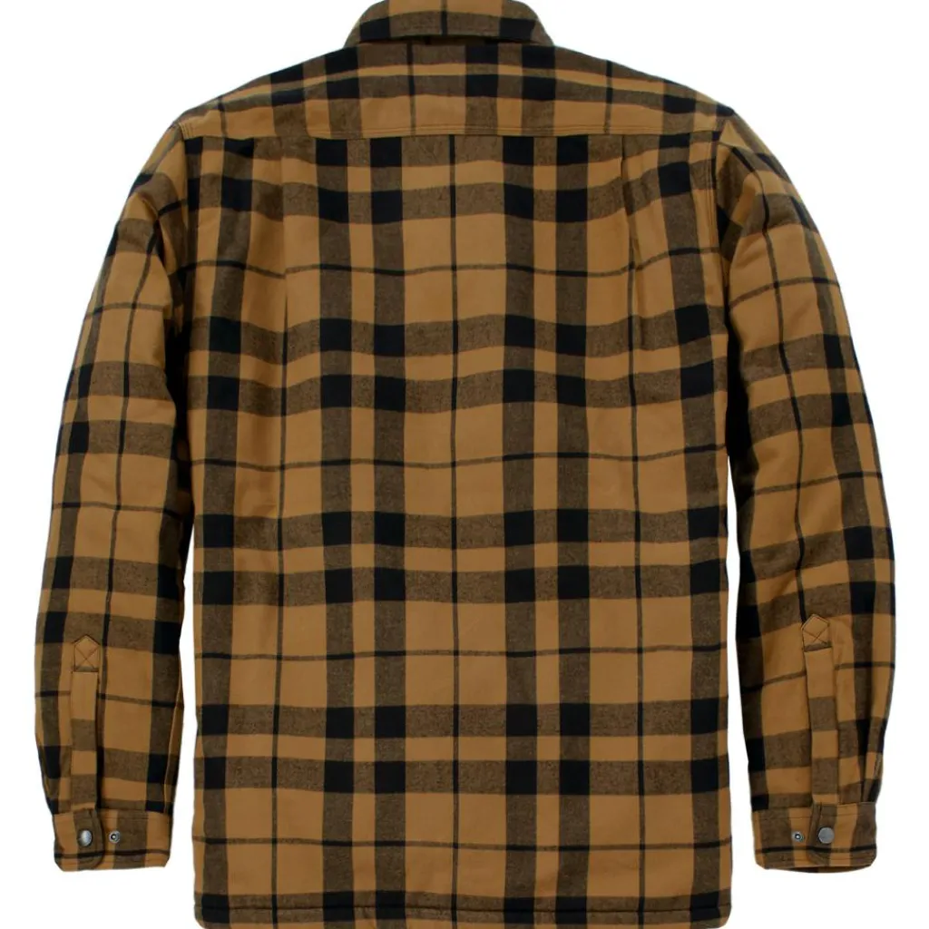 Shirts, Polo's & Blouses-Carhartt Flannel Sherpa Lined overhemd heren brown
