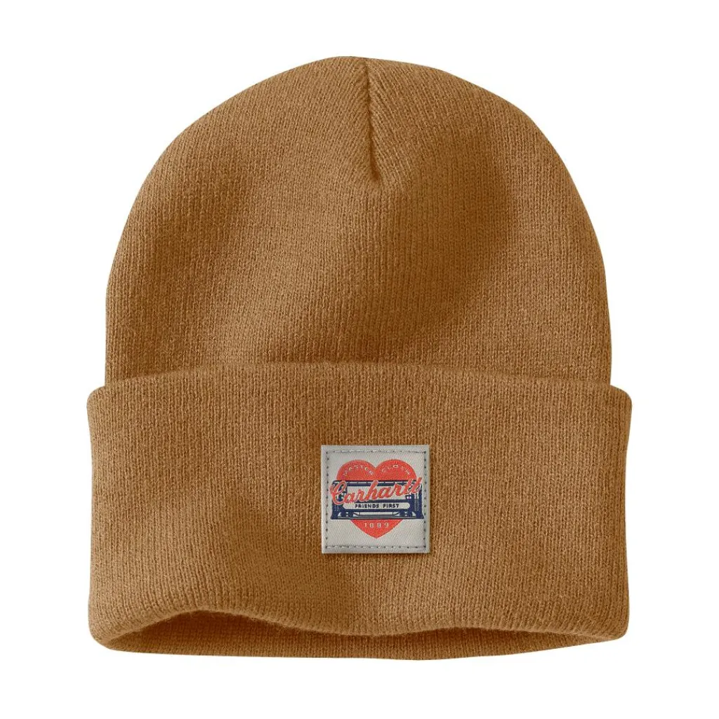 Carhartt Heart Patch muts dames brown< Mutsen|Wintersport