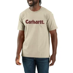 Shirts, Polo's & Blouses-Carhartt Logo Graphic shirt heren oat milk